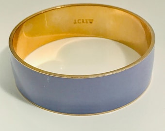 Vintage J. Crew Bangle Bracelet: Lavender Enamel & Gold Tone