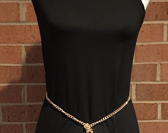 Vintage Gold Tone Chain Link Belt: Boho Hippie Festival (to  display picture 3
