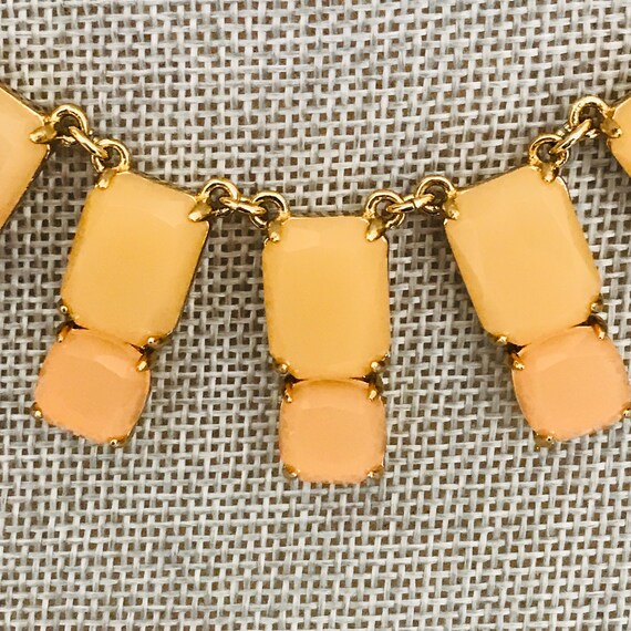 Kate Spade Branton Bib Necklace: Peach & Yellow G… - image 3