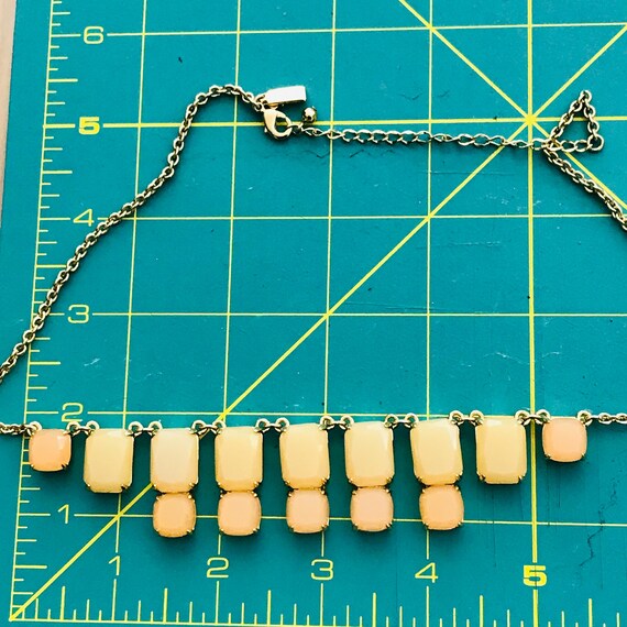 Kate Spade Branton Bib Necklace: Peach & Yellow G… - image 6