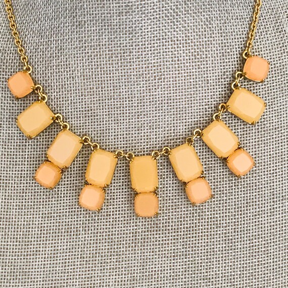 Kate Spade Branton Bib Necklace: Peach & Yellow G… - image 2