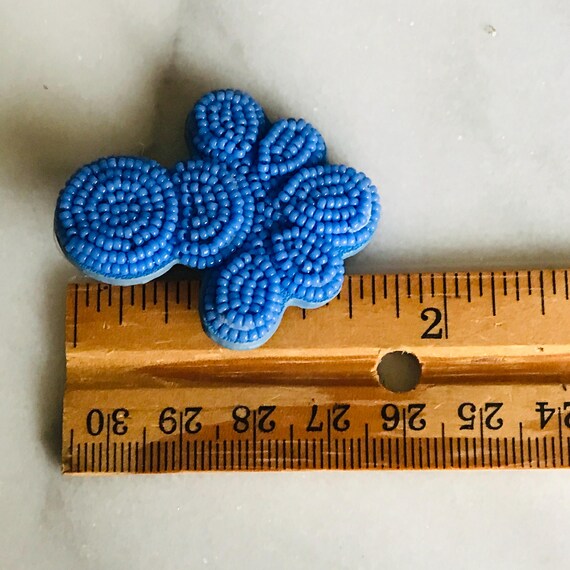 J.Crew Signed Blue Beaded Statement Earrings, See… - image 5