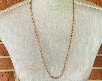 Fossil Rose Gold Tone Necklace - Keyhole Logo Chain - Minimalist Layering Necklace Modern Everyday Jewelry