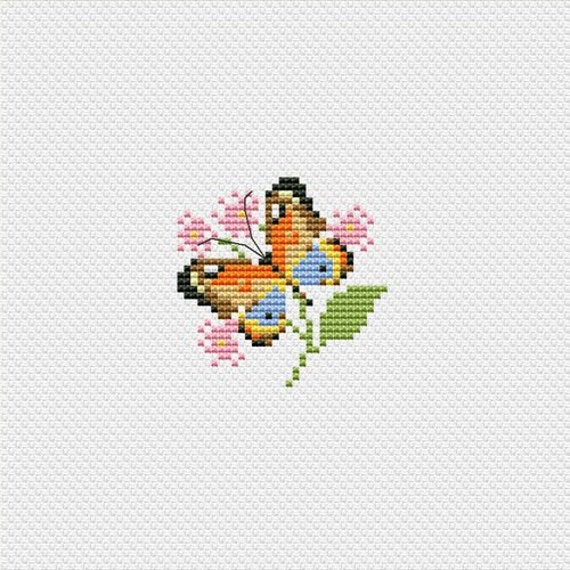 Cross stitch pattern PDF Butterfly on the flower Etsy