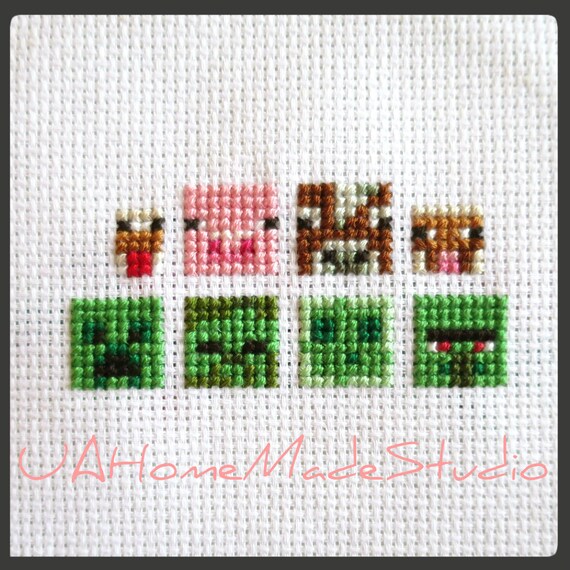 Cross stitch pattern PDF Minecraft Green set and Farm set Etsy