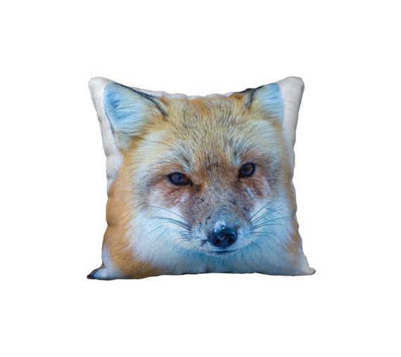 Red Fox Face Photographic Pillow Cover 18 X 18 and 22 X 22 Etsy
