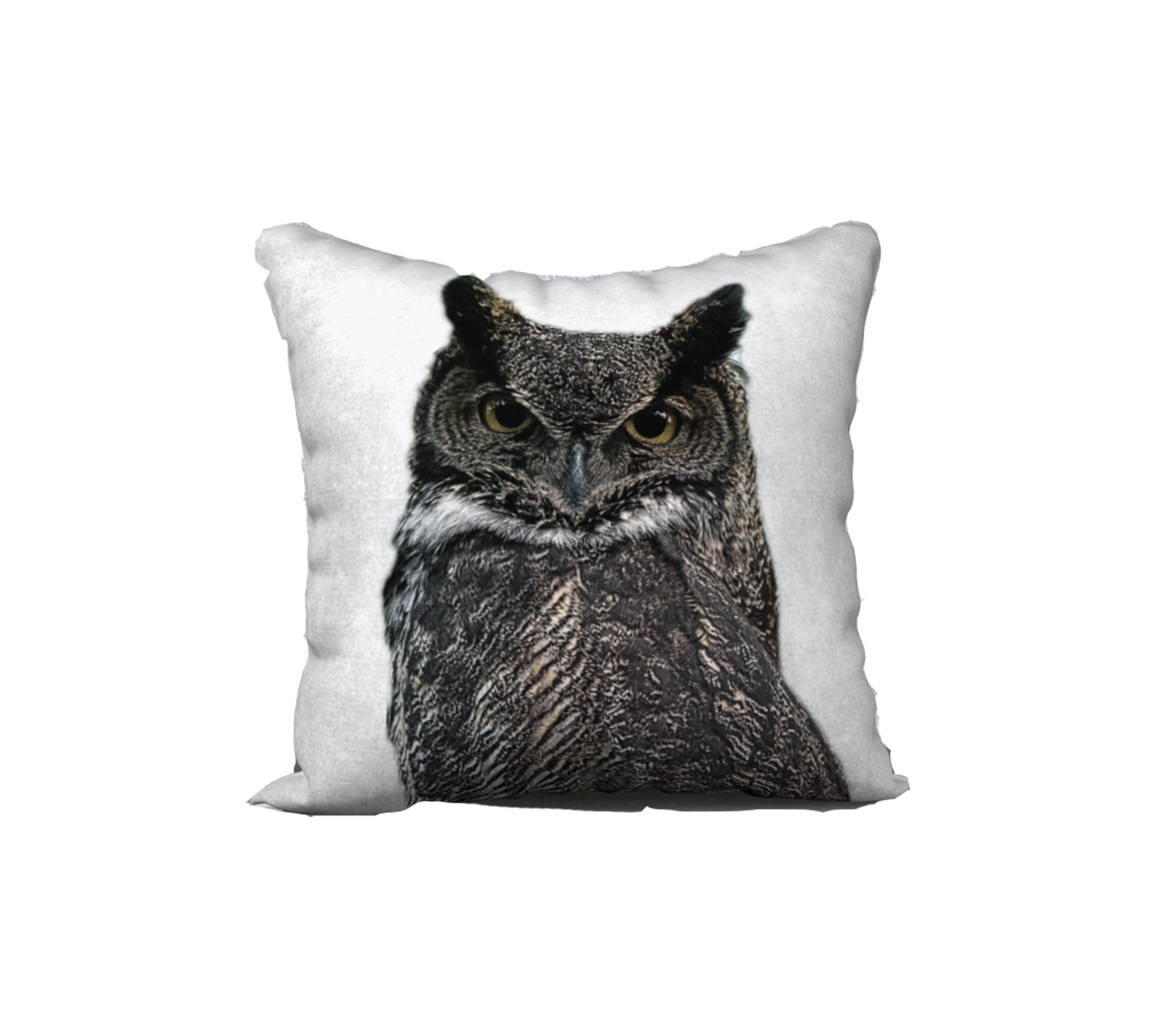 Great Horned Owl Photographic Pillow Cover (18" x 18" and 22" x 22")