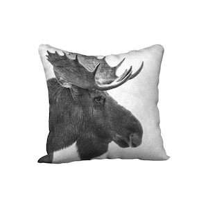 Bull Moose Portrait Photographic Pillow (18&quot; x 18&quot; and 22&quot; x 22&quot;)