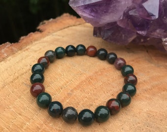 Bloodstone Bracelet | Heliotrope | Purify Detox | Reiki | Intuition | Chakra Healing | Protection | Grounding | Manifestation | Balance