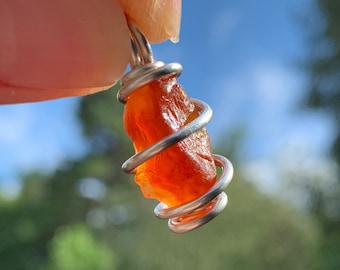 Carnelian Pendant | Carnelian Necklace | Raw Carnelian Jewelry | Orange Chalcedony | Manifestation | Root Sacral Chakra | Vitality | Virgo