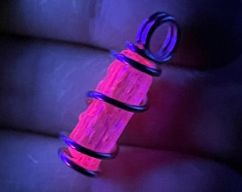 EXTREMELY RARE Meionite Scapolite Pendant | Gemmy Scapolite Rod | Short Wave UV Fluorescent Crystal Higher Self Spiritual Necklace Jewelry