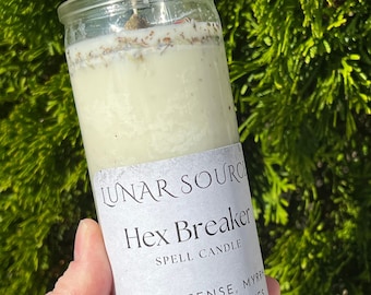 Hex Breaker Curse Remover 7 Day Spell Candle | Uncrossing Cord Cutting Witchcraft Banishing Reversal Jinx Protection Prayer Crystal Rituals