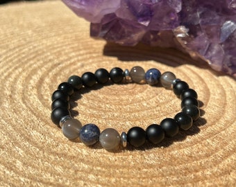 Hekate Triple Moon Goddess Bracelet | Deity Magick Witchcraft Jewelry | Greek Pantheon Hecate | Queen of Shadows Keys | Spiritual Crystals