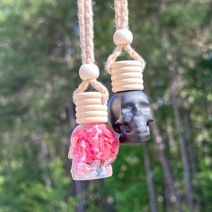 Skull Car Magical Air Freshener | Essential Oil Diffuser Scented Rear View Mirror Crystal Sun Catcher Hanging Charm Decor | Luxury Freshie