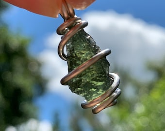 Moldavite Pendant | Genuine Natural Raw Meteorite Tektite | Synergy 12 | Moldavite Jewelry | Moldavite Necklace The Stone of Transformation