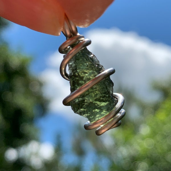 Moldavite Pendant | Genuine Natural Raw Meteorite Tektite | Synergy 12 | Moldavite Jewelry | Moldavite Necklace The Stone of Transformation