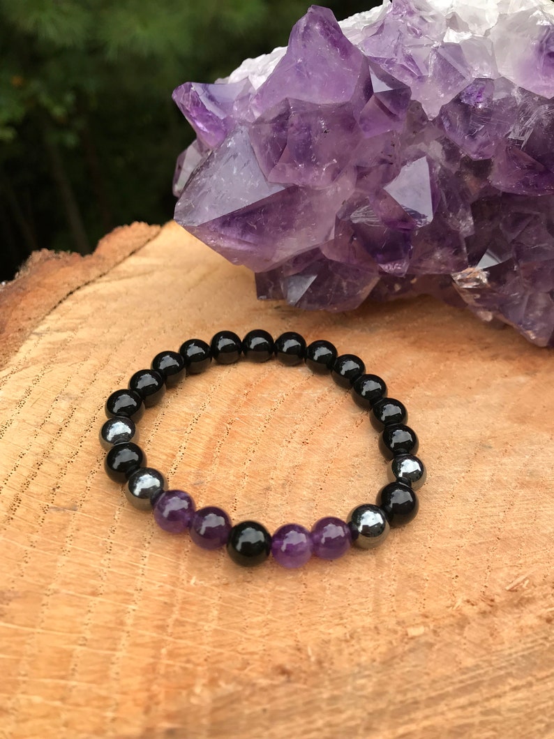 Psychic Attack Shield Bracelet Chakra Healing Crystal Grounding Evil Eye Protection Negative Energy Vampire Balance Aura Cleanse image 3