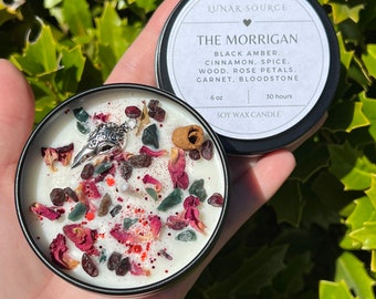 The Morrigan Ritual Candle | Phantom Goddess of War Witchcraft Altar Spell Magic Celtic Deity Gift Scented Intention Devotional Soy Candles