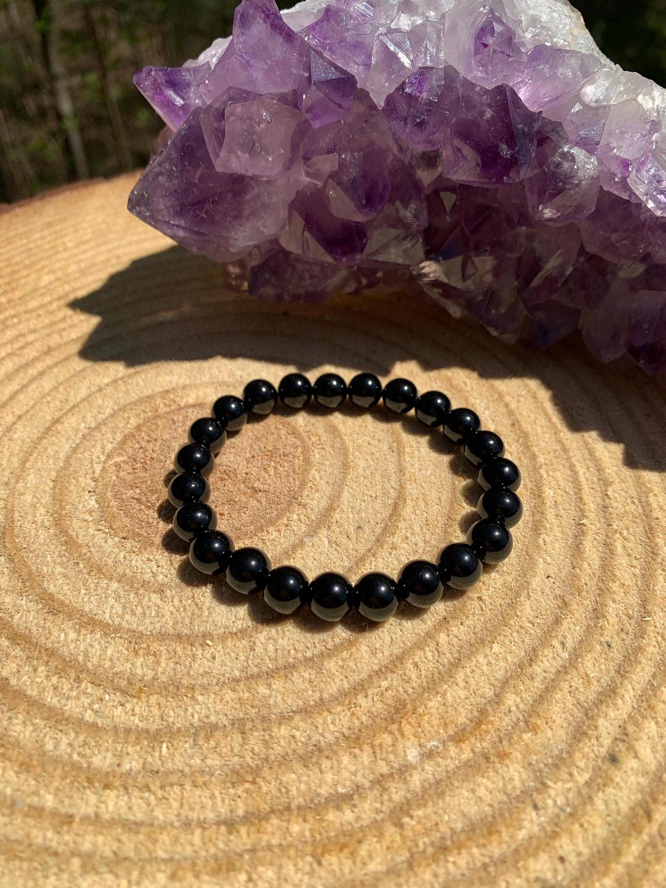 Black Tourmaline Bracelet Protection Grounding Chakra - Etsy