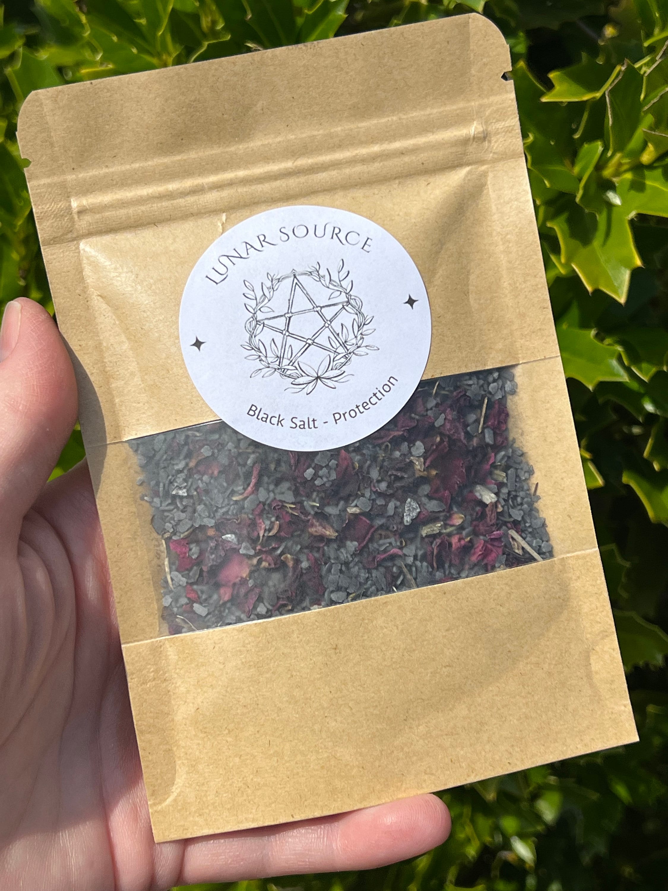 Witches Black Salt Herbal Blend | Spellcasting Ritual Spiritual Fiery Wall of Protection Reversal Altar Spell Tool Pagan Witchcraft New Age