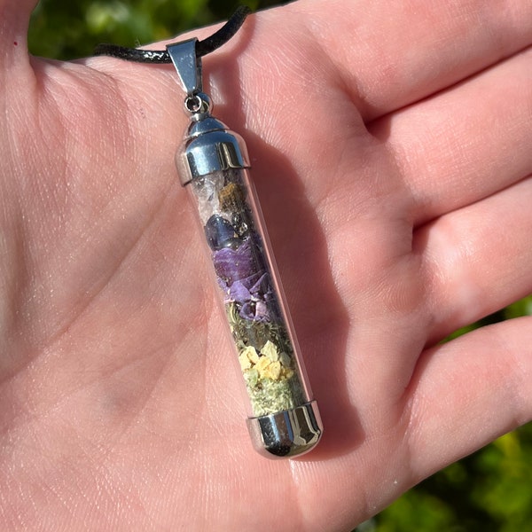 Lucid Dreaming Astral Travel Amulet Talisman Pendant Sleep Dream Recall Crystal Herbal Witchy New Age Pagan Spiritual Spell Bottle Necklace