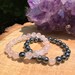 His Hers Couples Matching Hematite & Rose Quartz Bracelet Set | Divine Love | Distance | Stress | Chakra Healing | Protection | Friendship 