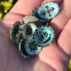 LIMITED EDITION Sea Magick 13 Witches Runes Set Ocean Mermaid Magic Wicca Pagan Witchcraft Divination Atlar Tool Beach Decor Gift Supply image 7