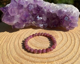 RARE Pink Tourmaline Bracelet | Chakra Healing Crystal | Peace Love Happiness Harmony | Aura | Rubellite | Meditation Yoga Mala