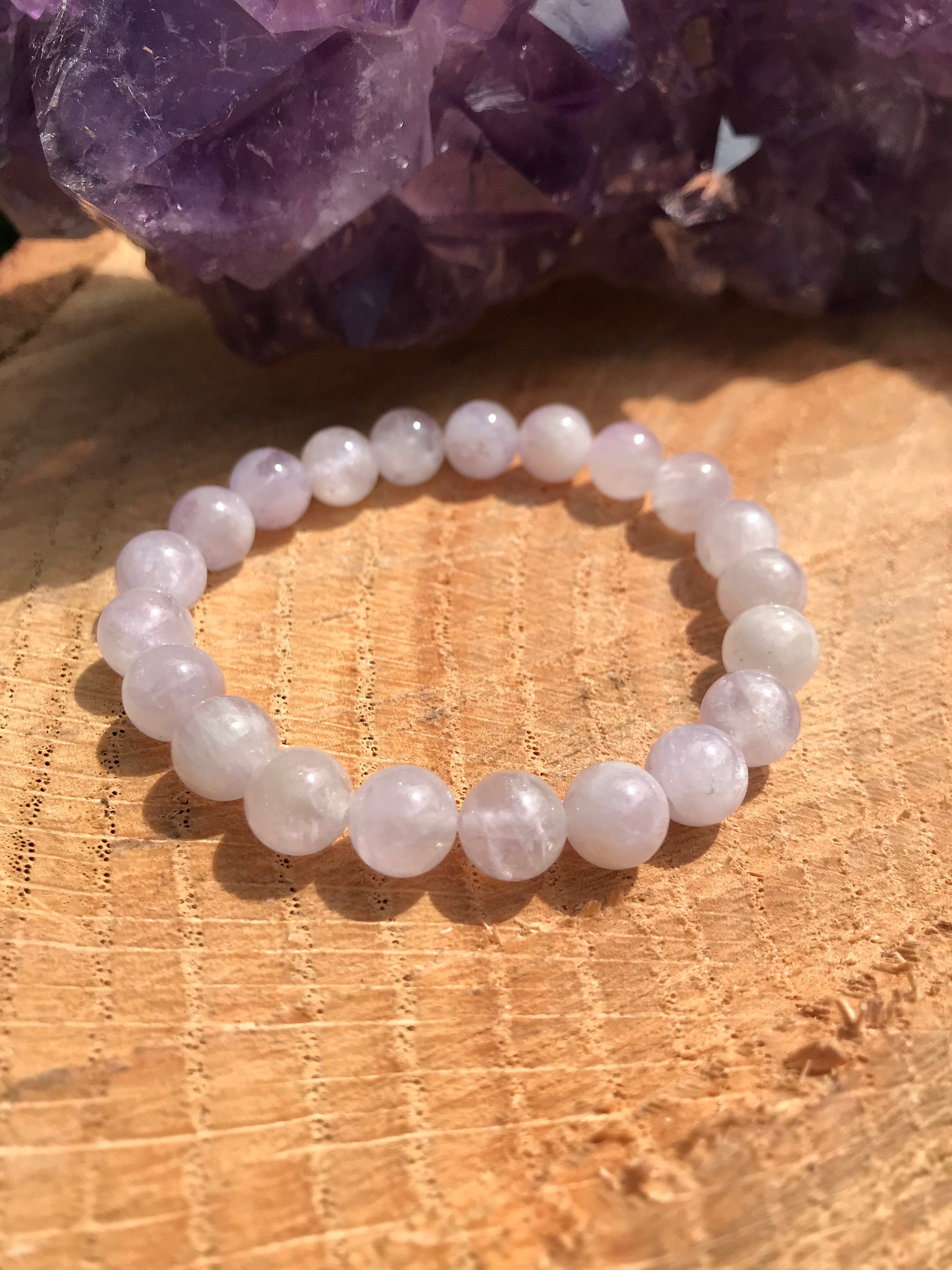 Lavender Rose Quartz Bracelet Chakra Healing Meditation | Etsy