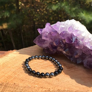 Protection Bracelet | Hematite Black Tourmaline Obsidian Onyx | Chakra Healing | Psychic Attack | Grounding | Negative Energy Vampire Empath