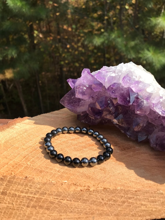 Protection Bracelet Hematite Black Tourmaline Obsidian Onyx - Etsy