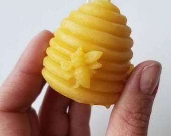 Mini Skep Beehive Votive, Set of 3 Candles | Pure Beeswax & 100% Cotton Wick