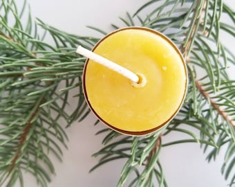 Classic Tea Lights: 6 or 24 Pack | Pure Beeswax & 100% Cotton Wick
