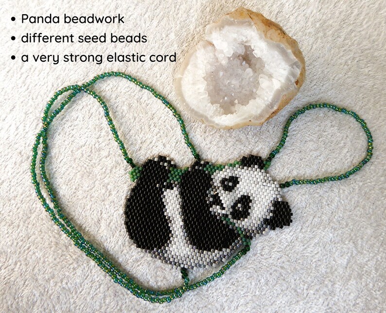 Cute PANDA. Elastic animal beadwork slave bracelet. Beaded finger jewelry. Finger bracelet. Hand jewelry. Ring bracelet. Hand bracelet. image 3