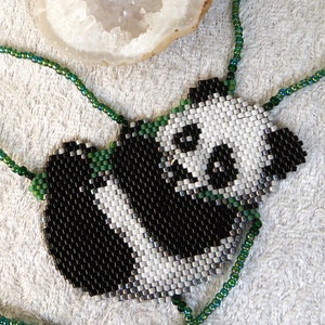 Cute PANDA. Elastic animal beadwork slave bracelet. Beaded finger jewelry. Finger bracelet. Hand jewelry. Ring bracelet. Hand bracelet. image 5