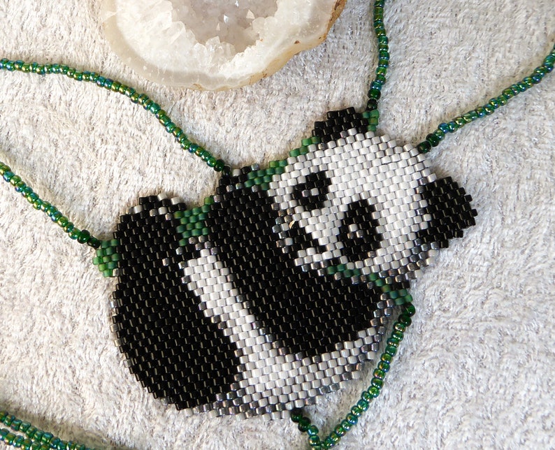 Cute PANDA. Elastic animal beadwork slave bracelet. Beaded finger jewelry. Finger bracelet. Hand jewelry. Ring bracelet. Hand bracelet. image 5