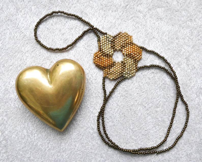 Flower beadwork with different gold iris metallic delica beads. Elastic slave bracelet. Gold plated metallic delica beads. Ring bracelet. image 4