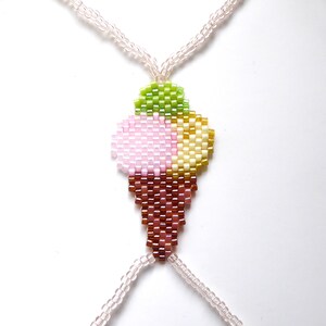 Ice Cream beadwork. Elastic slave bracelet. Different Delica beads. Rosaline transparent seed beads. Beaded Hand jewelry. Ring bracelet. image 6