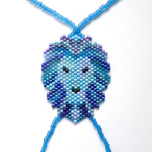 Cute modern style of a LION. Elastic animal slave bracelet. Beadwork with different delica seed beads. Hand chain. Ring bracelet. image 6