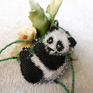 Cute PANDA. Elastic animal beadwork slave bracelet. Beaded finger jewelry. Finger bracelet. Hand jewelry. Ring bracelet. Hand bracelet. image 8