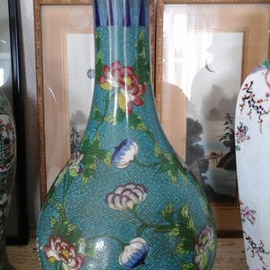 A huge and rare early 20thc Chinese cloisonné metal vase