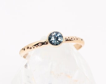 Montana Sapphire Gemstone Ring in Solid 14k Gold, Simple Unique Alternative Engagement Ring, Delicate Boho Semiprecious Stone Jewelry