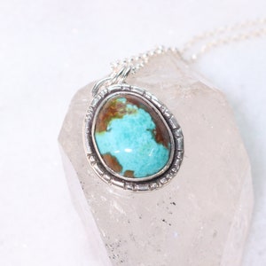 Sierra Nevada Turquoise Necklace: Sterling Silver Boho Pendant