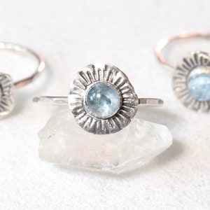 Sterling Silver Gemstone Ring: Handmade Boho Relic Jewelry