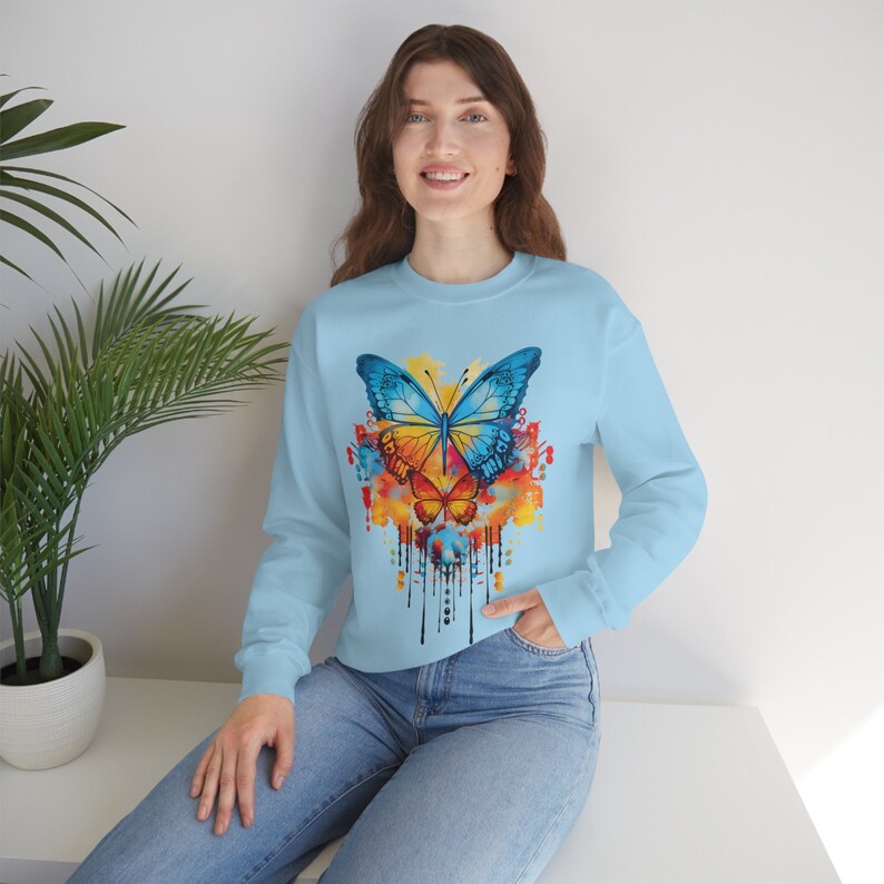 Watercolor Boho Butterflies Unisex Heavy Blend Crewneck Etsy