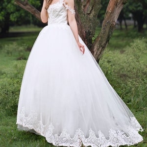 Vestido de novia usado, vestido de novia princesa blanco, vestido de novia, vestido princesa sencillo SMAI03
