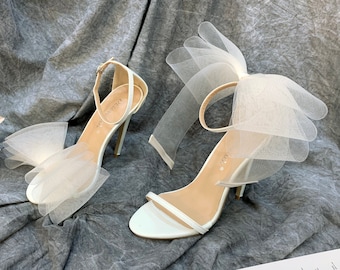 Elfenbein Hochzeit Schleife Schuhclip, Schuhclip für Braut, Braut Schuhschleife, weiße Schuhclips Handgemachter Hochzeitsschuh