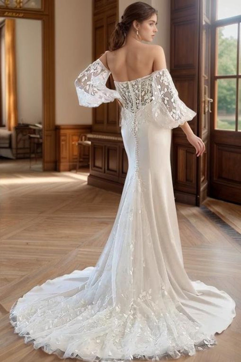detachable sleeves, lace sleeves, floral embroidered sleeves for wedding dresses