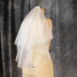 Wedding Veil, Veil Weights, Simple Cut Edge Veil, Veil Elbow Length, Two Tier Veils, bridal accessories, Minimalist Veil