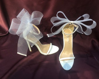 Wedding Shoe Clips Width 2.2 Inchs Bows Handmade Clips For Bride White And Other Color Bridal Shoe Bows Clips